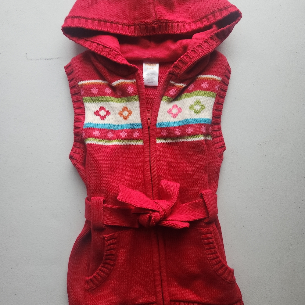 Gymboree Red and Pink Knit Vest